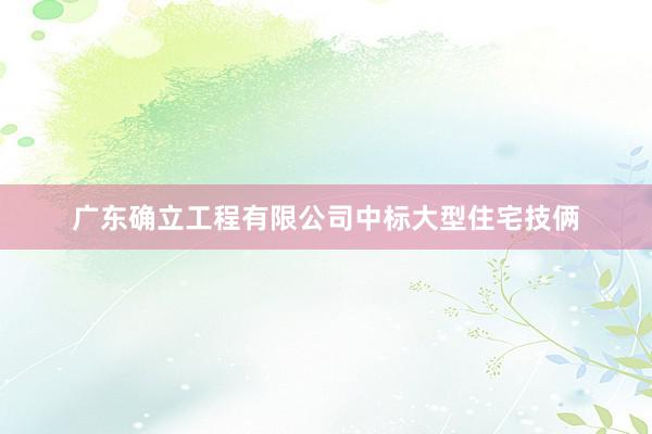 广东确立工程有限公司中标大型住宅技俩